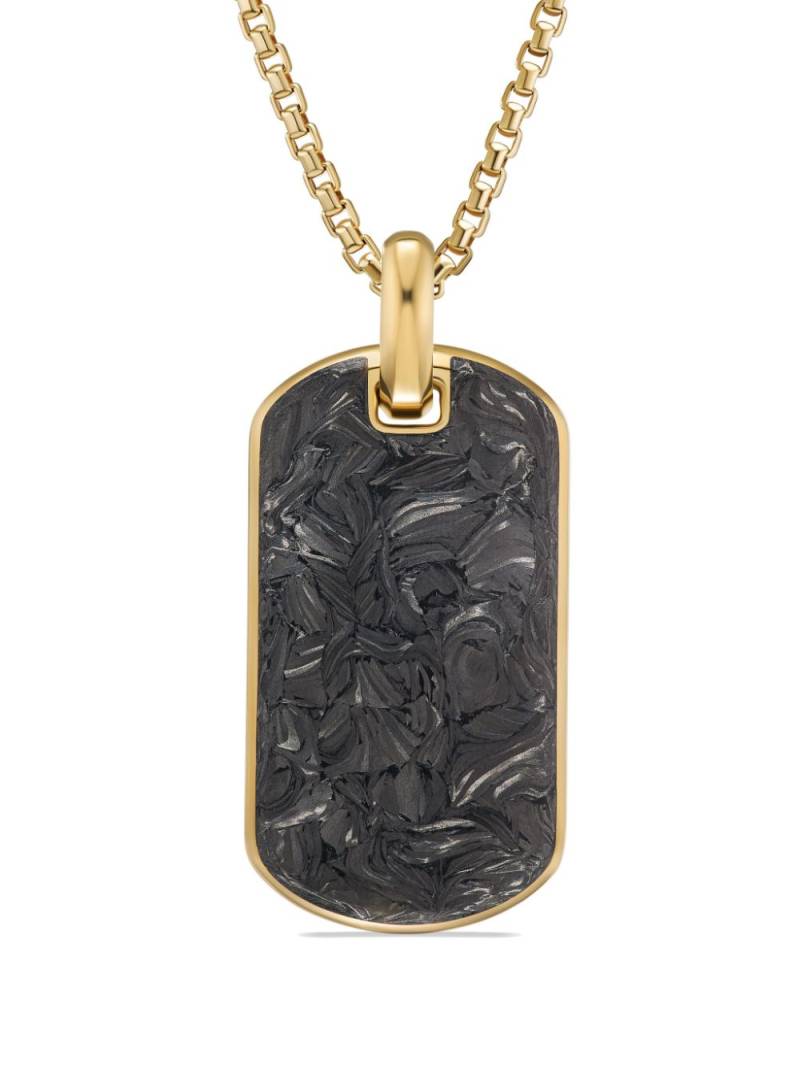 David Yurman 18kt yellow gold Forged Carbon tag pendant von David Yurman