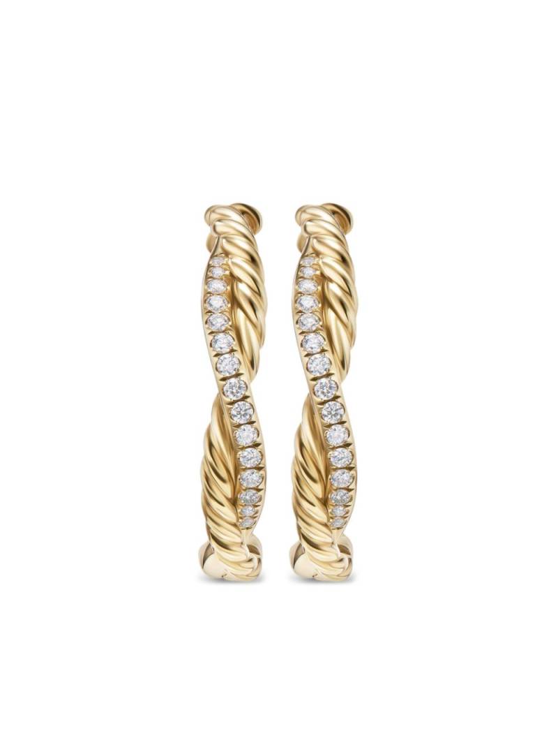 David Yurman 18kt yellow gold Infinity diamond hoop earrings von David Yurman