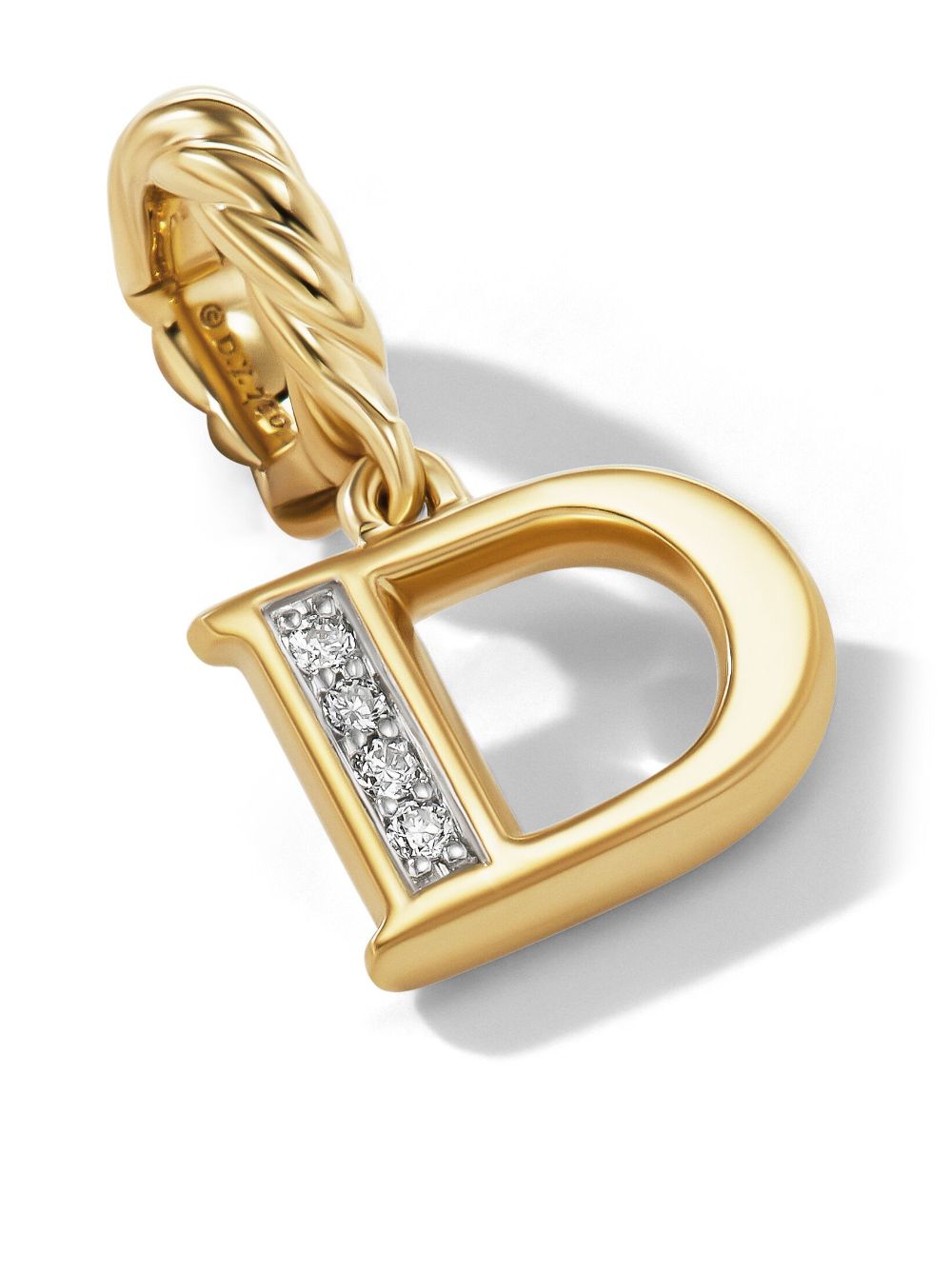 David Yurman 18kt yellow gold Initial D diamond pendant von David Yurman