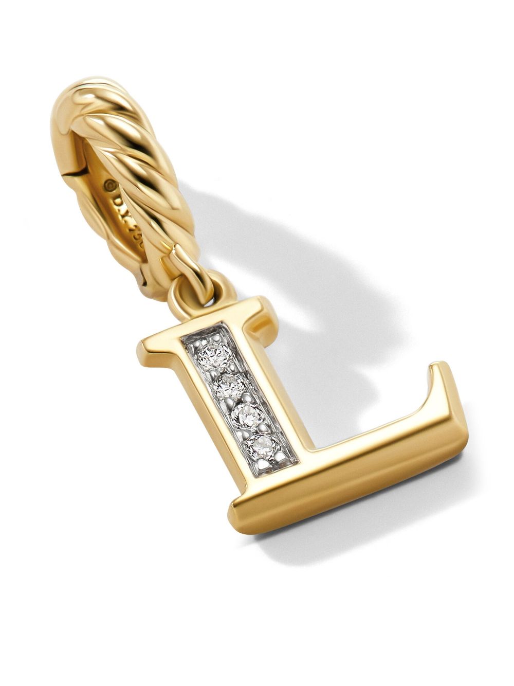 David Yurman 18kt yellow gold Initial L diamond pendant von David Yurman