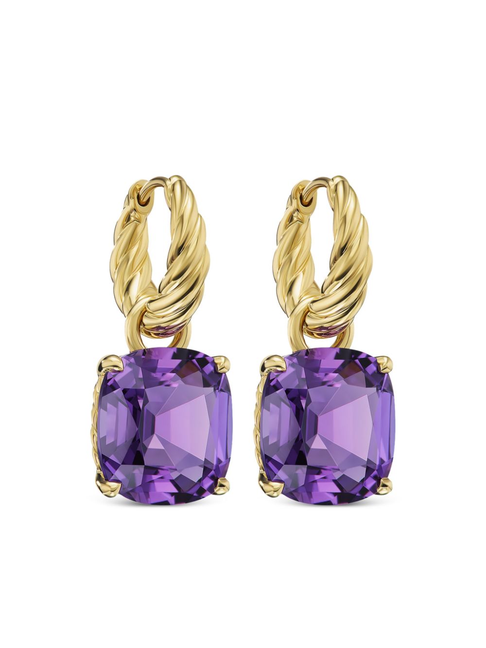 David Yurman 18kt yellow gold Marbella amethyst drop earrings von David Yurman