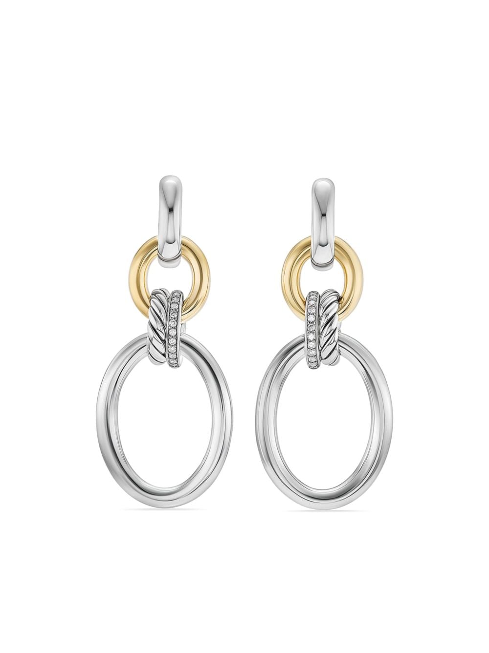 David Yurman 18kt yellow gold Mercer diamond drop earrings - Silver von David Yurman