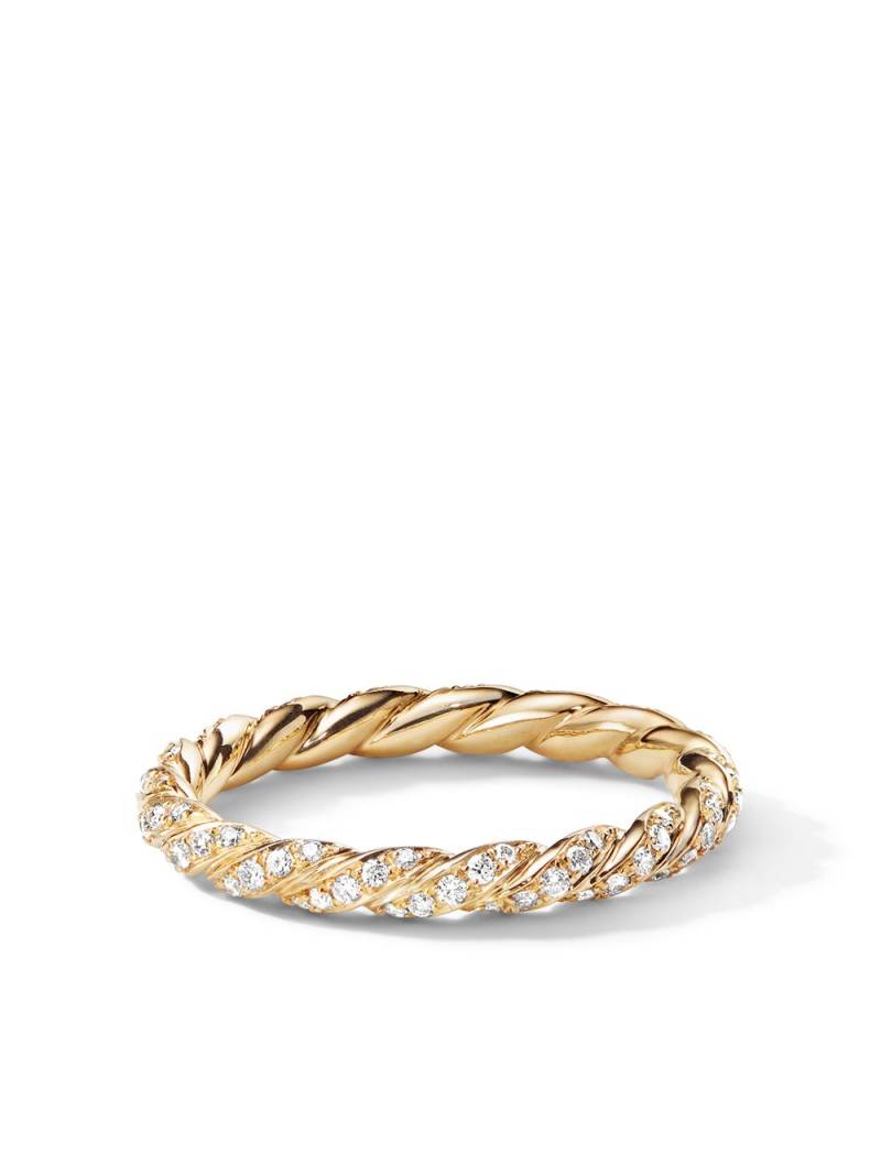 David Yurman 18kt yellow gold pavé diamond band ring von David Yurman