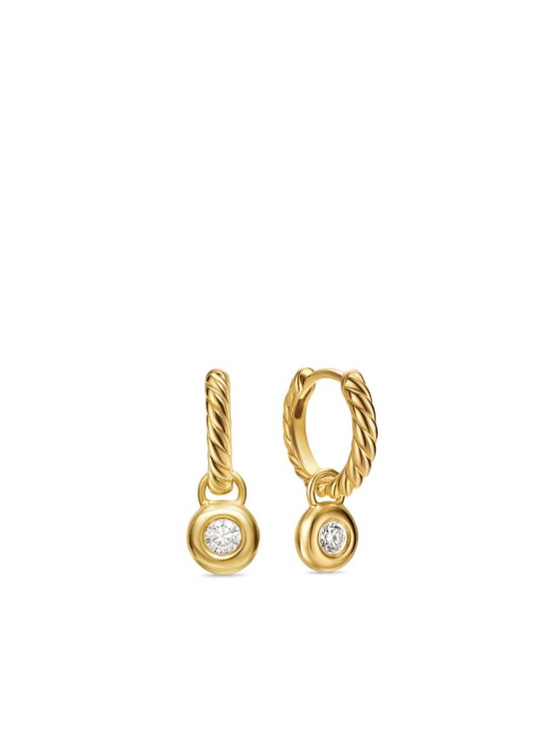 David Yurman 18kt yellow gold Petite Cable diamond earrings von David Yurman