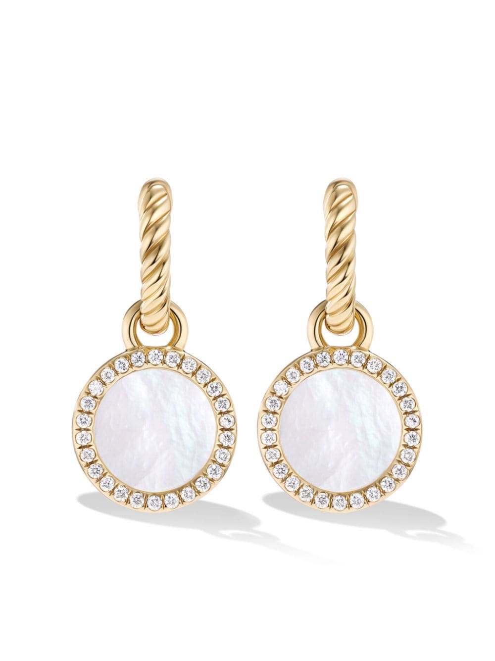 David Yurman 18kt yellow gold Petite DY Elements mother of pearl diamond drop earrings von David Yurman