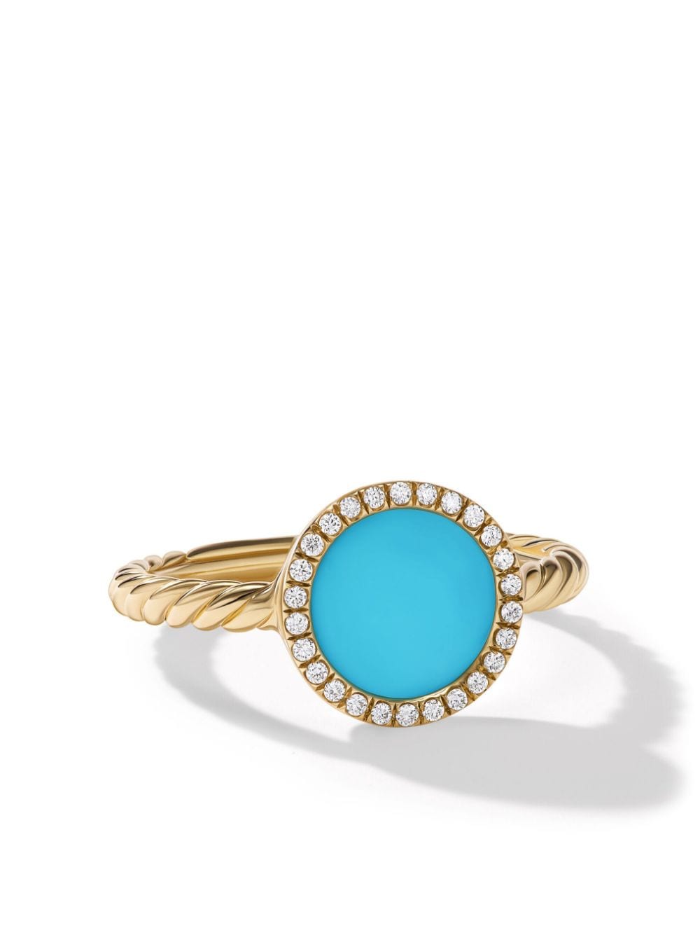 David Yurman 18kt yellow gold Petite DY Elements turquoise diamond ring von David Yurman