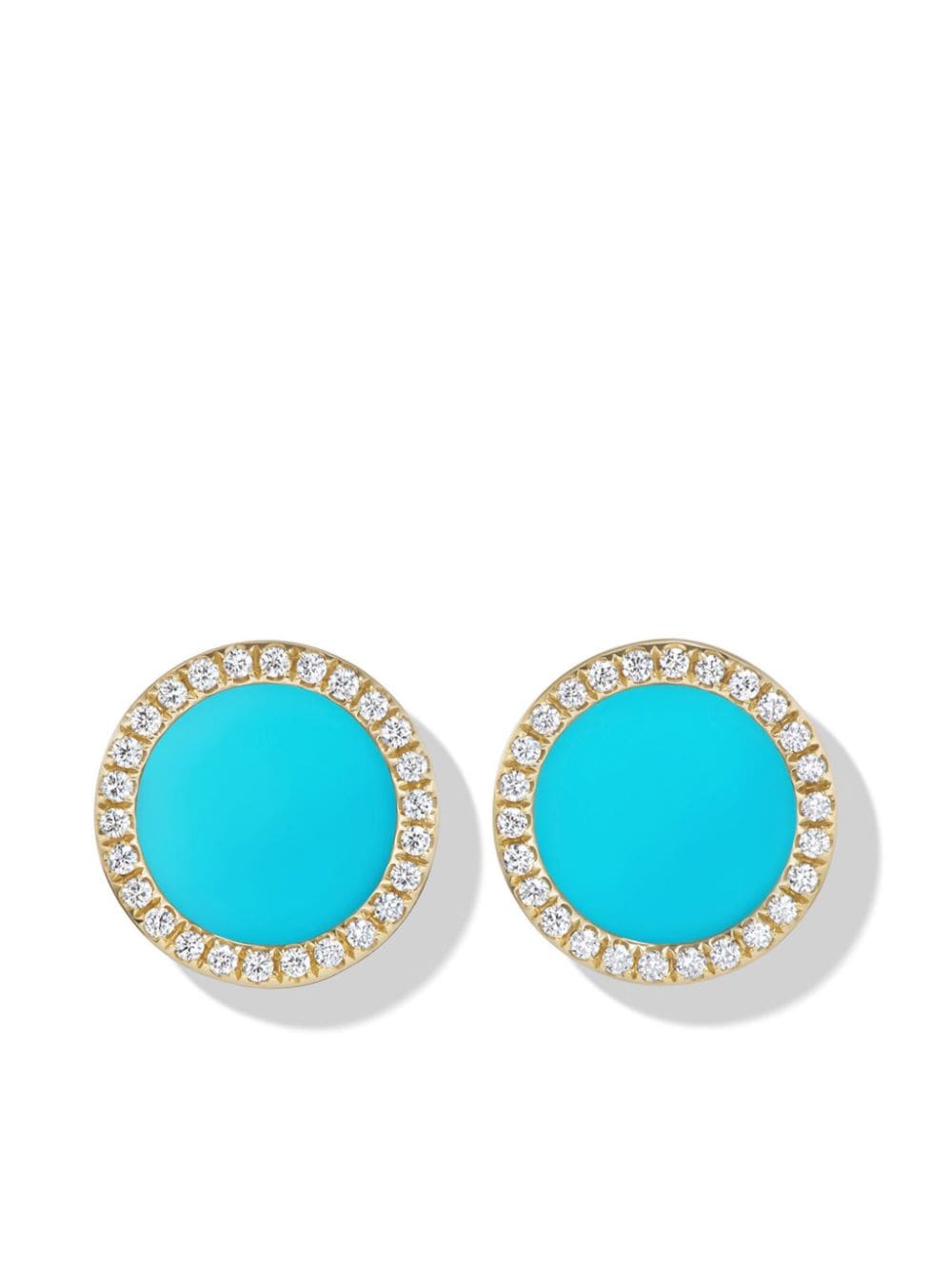 David Yurman 18kt yellow gold Petite DY Elements turquoise diamond stud earrings von David Yurman