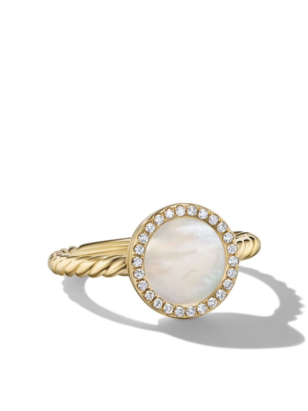 David Yurman 18kt yellow gold Petite Elements mother-of-pearl and diamond ring von David Yurman