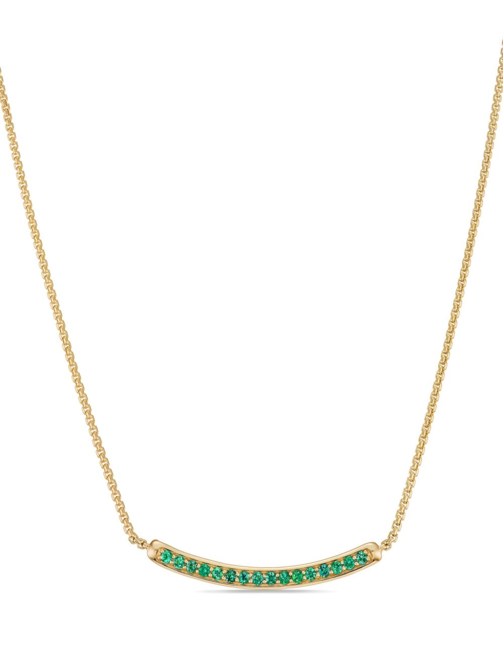 David Yurman 18kt yellow gold Petite Pavé Bar emerald necklace von David Yurman