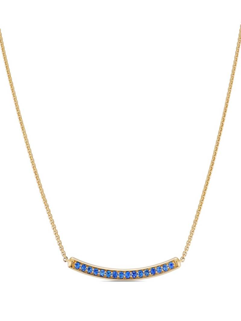 David Yurman 18kt yellow gold Petite Pavé Bar sapphire necklace von David Yurman