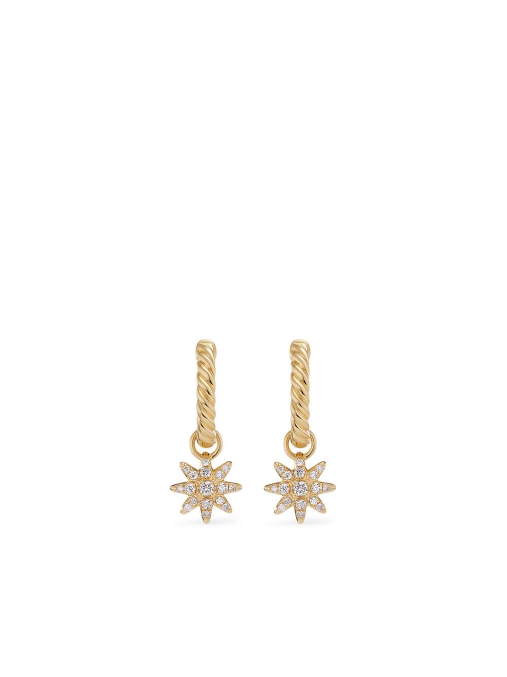 David Yurman 18kt yellow gold Petite Starburst diamond hoop earrings von David Yurman