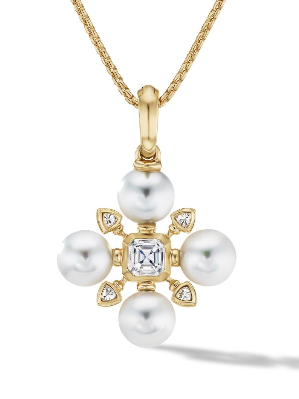 David Yurman 18kt yellow gold Renaissance Akoya pearl and diamond pendant necklace von David Yurman