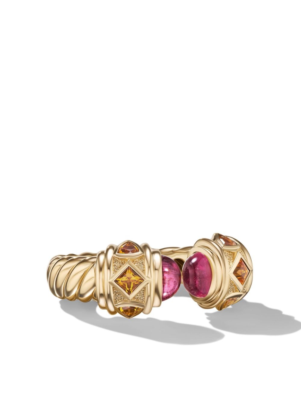 David Yurman 18kt yellow gold Renaissance rubellite mediera citrine ring von David Yurman