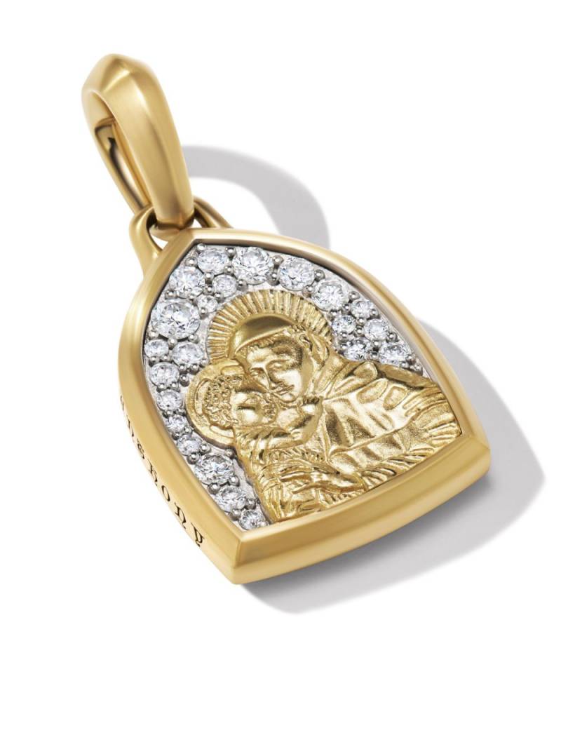 David Yurman 18kt yellow gold St. Anthony diamond pendant von David Yurman