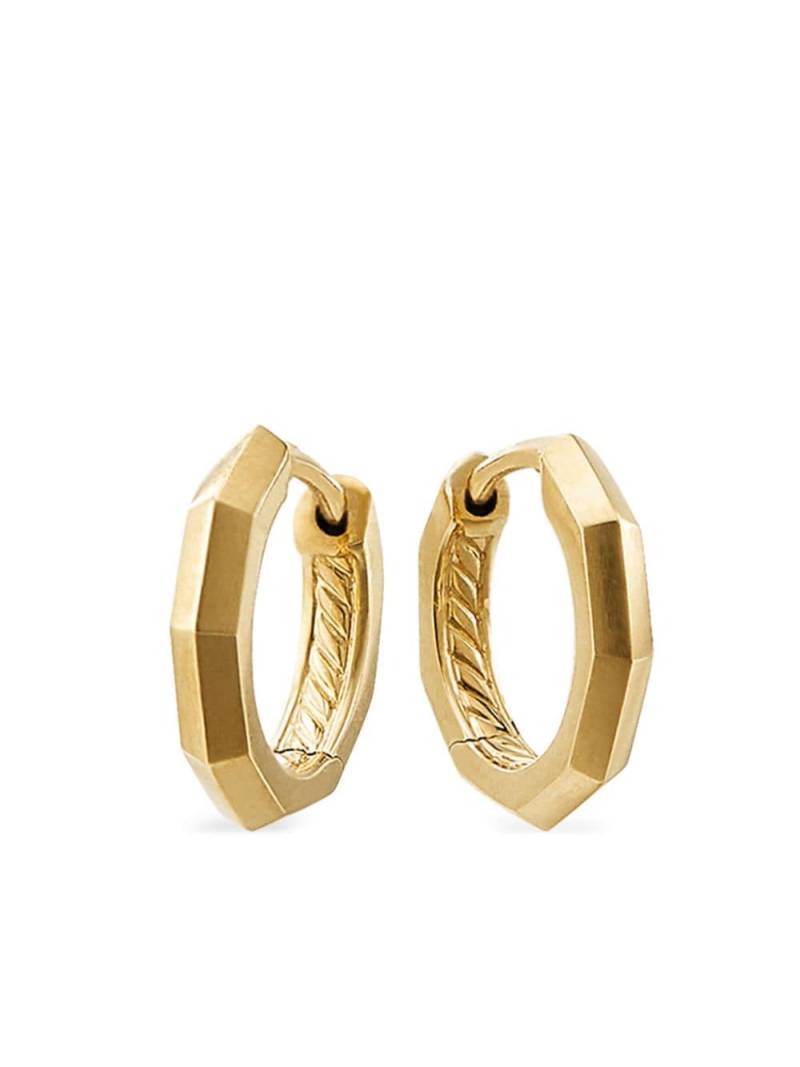 David Yurman 18kt yellow gold Stax Faceted Huggie hoop earrings von David Yurman