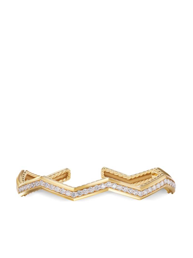 David Yurman 18kt yellow gold Stax diamond bracelet von David Yurman