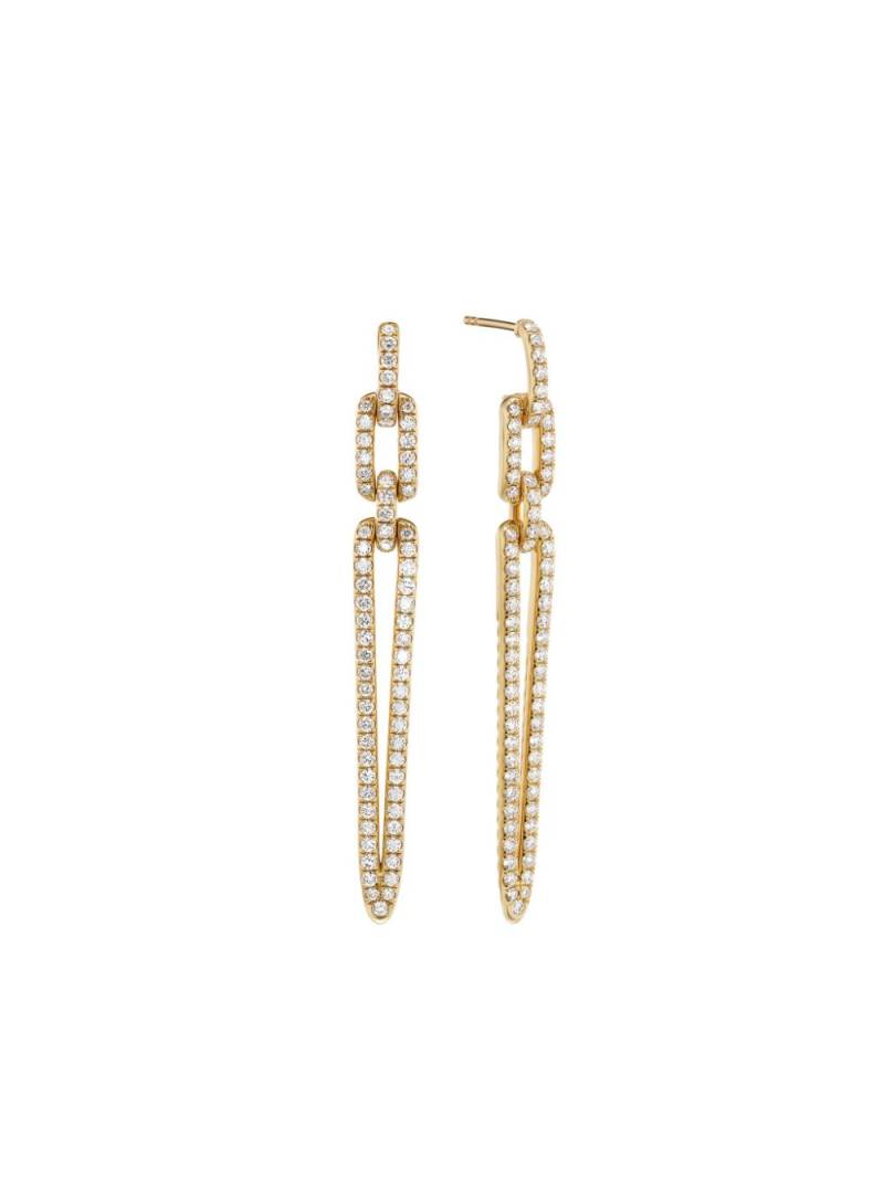 David Yurman 18kt yellow gold Stax diamond drop earrings von David Yurman