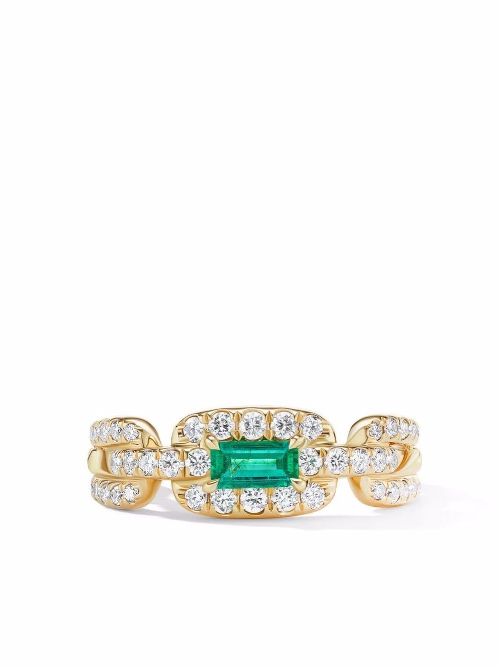 David Yurman 18kt yellow gold Stax diamond emerald ring von David Yurman