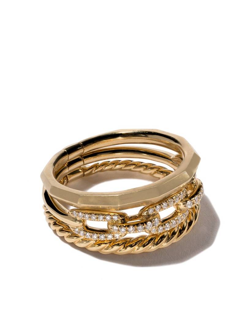 David Yurman 18kt yellow gold Stax diamond narrow ring von David Yurman