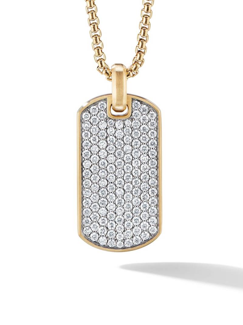 David Yurman 18kt yellow gold Streamline tag diamond pendant von David Yurman