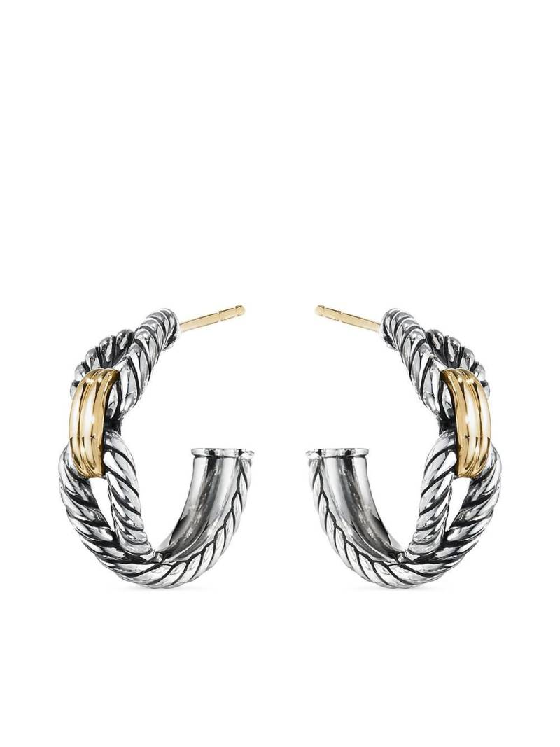 David Yurman 18kt yellow gold and sterling silver Cable Loop hoop earrings von David Yurman