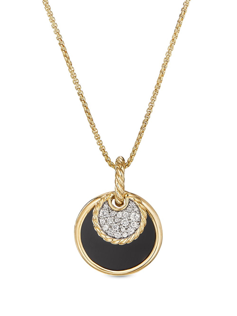 David Yurman 18kt yellow gold DY Elements Convertible onyx and diamond necklace von David Yurman