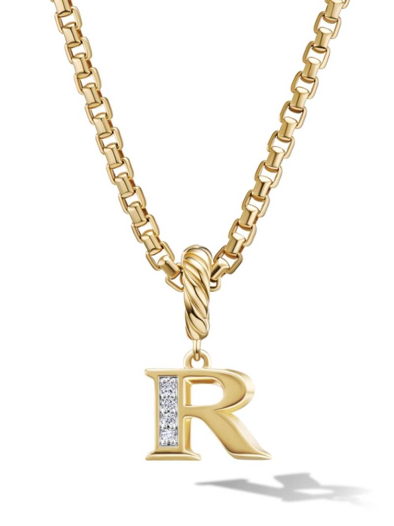 David Yurman 18kt yellow gold initial diamond pendant von David Yurman