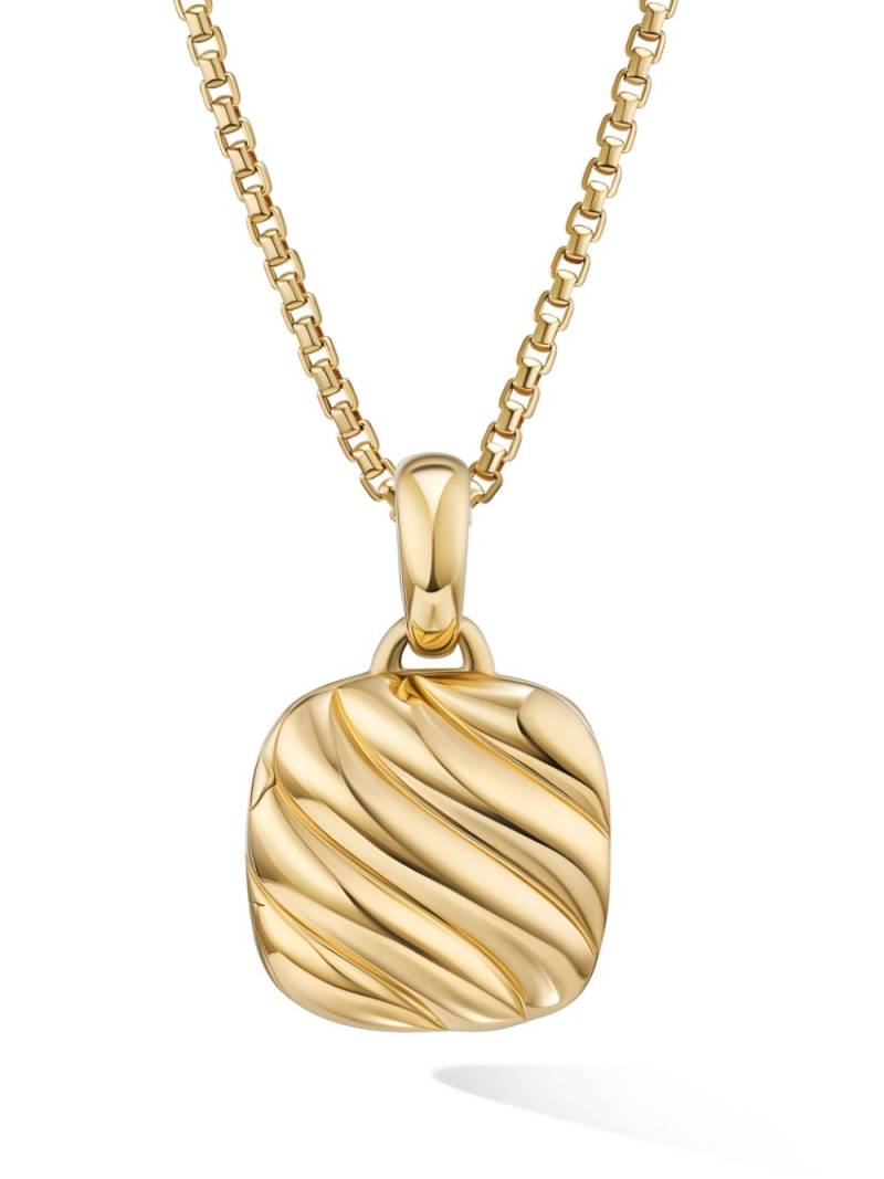 David Yurman 18kt yellow gold square Sculpted Cable locket pendant von David Yurman