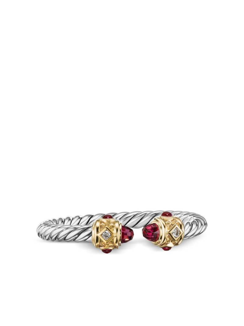 David Yurman 2.3mm Renaissance garnet and diamond ring - Silver von David Yurman