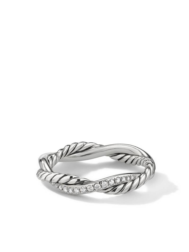 David Yurman sterling silver Petite Infinity diamond band ring von David Yurman