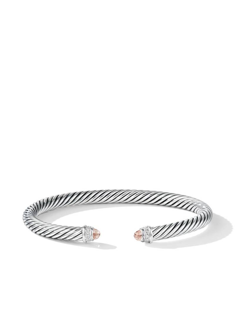 David Yurman sterling silver Cable Classics morganite and diamond bracelet von David Yurman