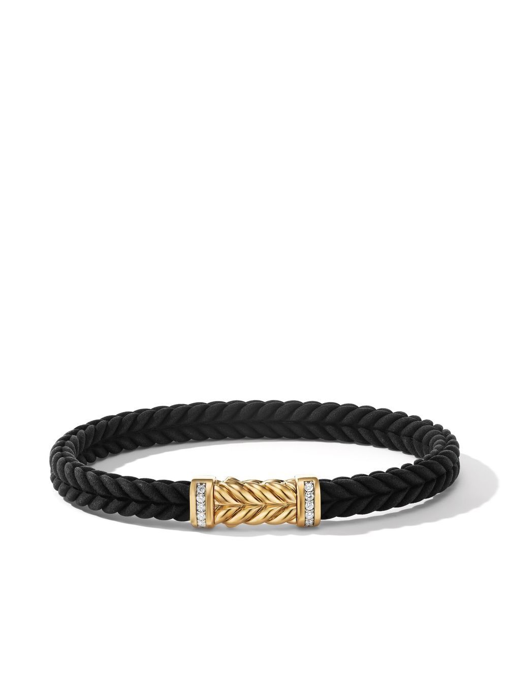 David Yurman 6mm 18kt yellow gold Chevron diamond bracelet - Black von David Yurman