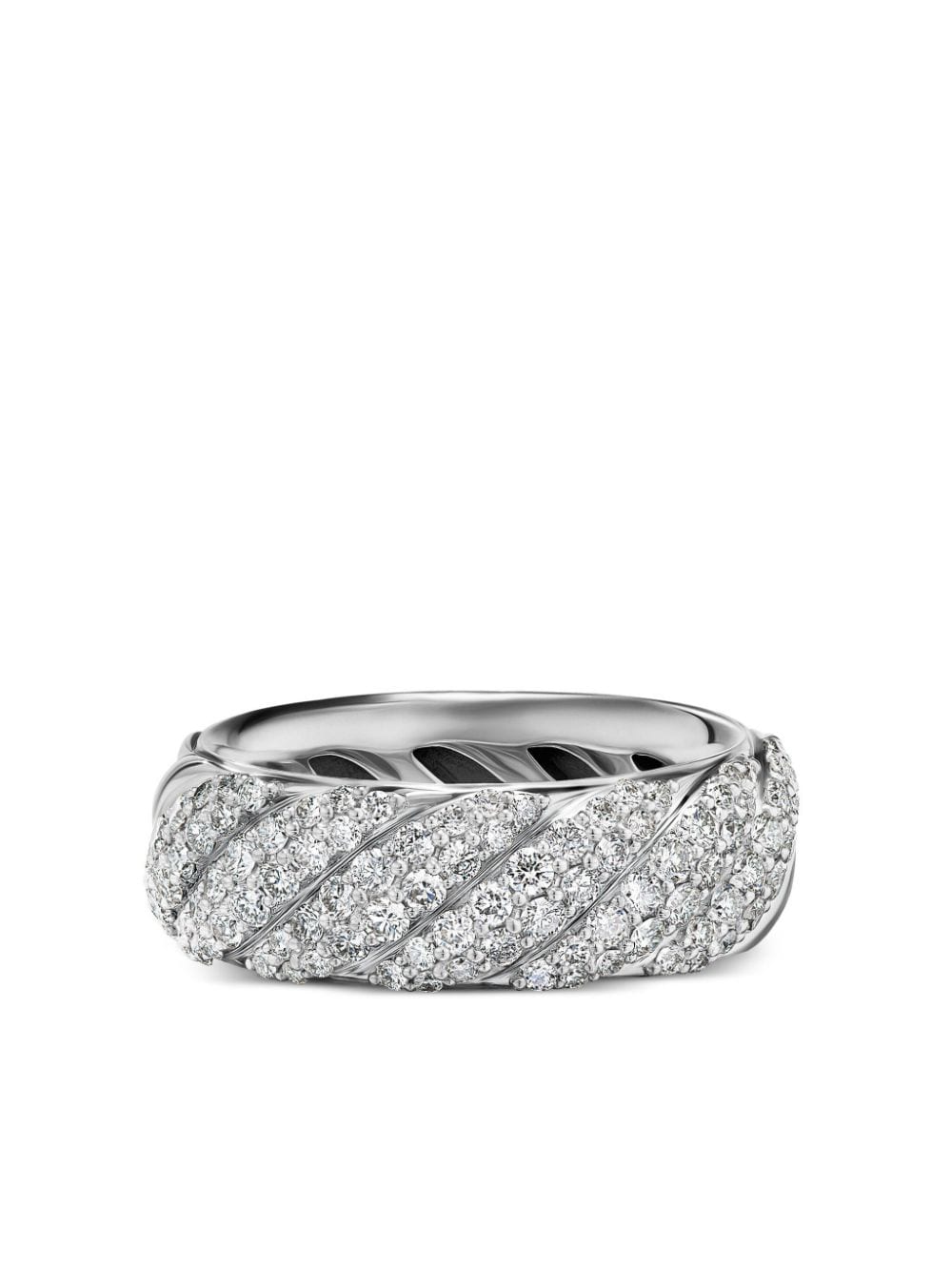 David Yurman 7.5mm Sculpted Cable diamond band ring - Silver von David Yurman