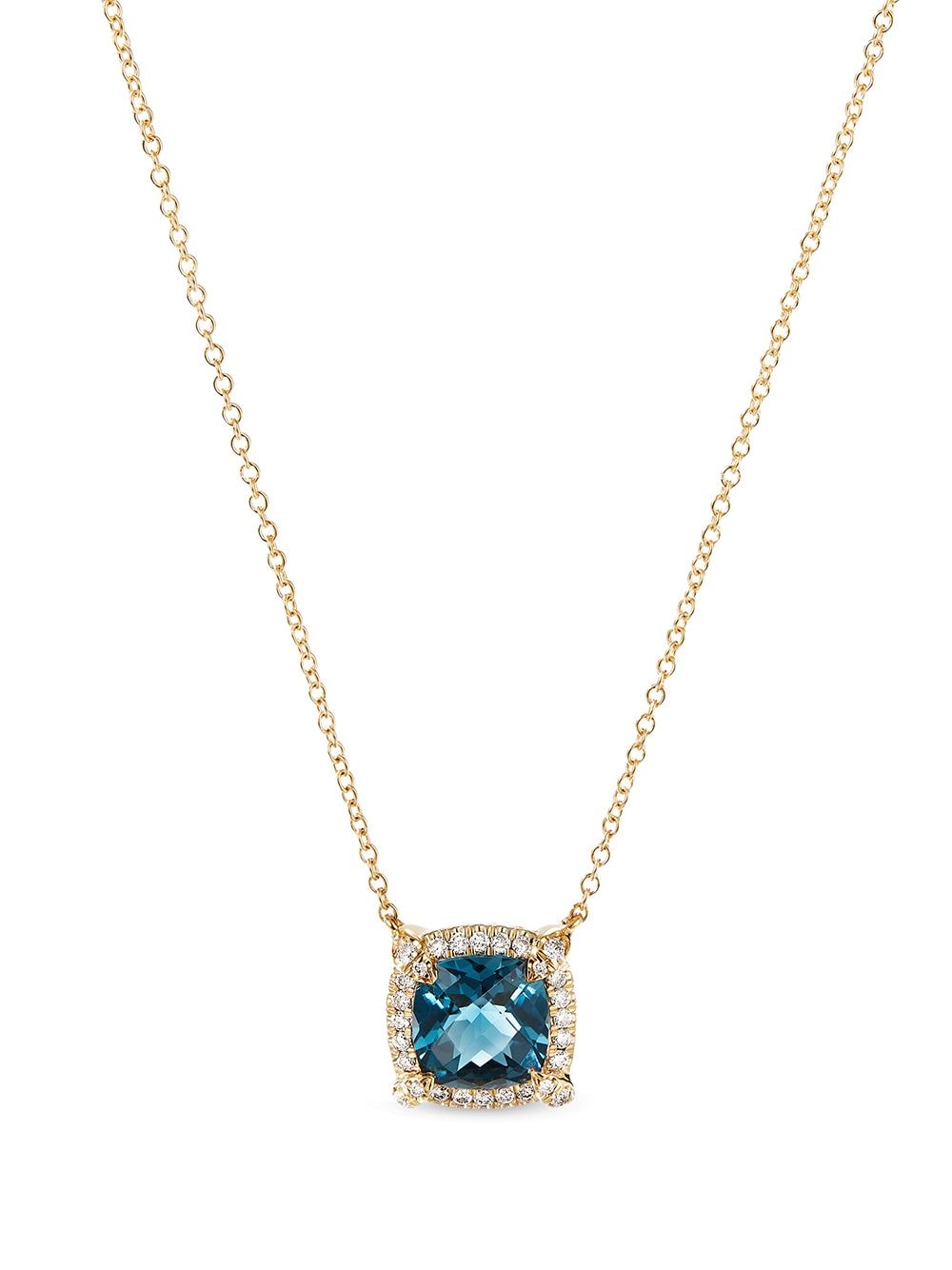 David Yurman 18kt yellow gold Petite Chatelaine topaz and diamond necklace - Blue von David Yurman