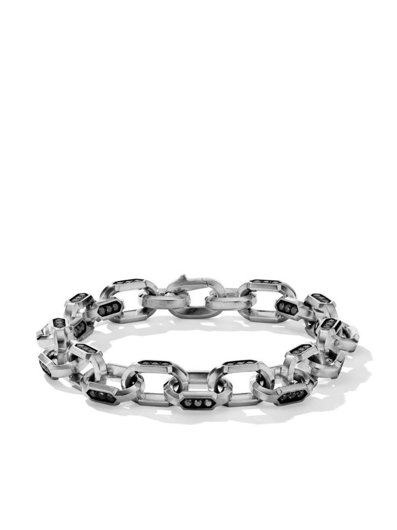 David Yurman 9.5mm silver black diamond hex bracelet von David Yurman