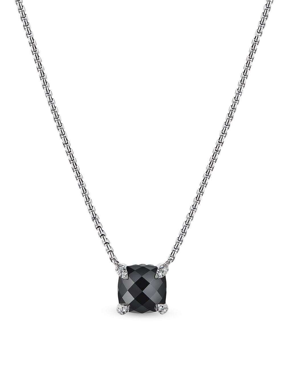 David Yurman sterling silver Petite Chatelaine onyx and diamond necklace - Black von David Yurman