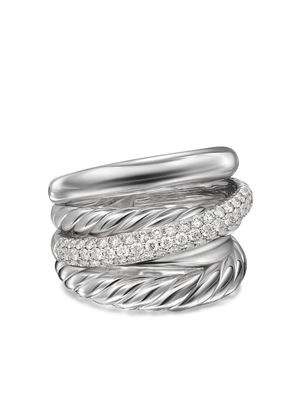 David Yurman Crossover Five Row diamond ring - Silver von David Yurman