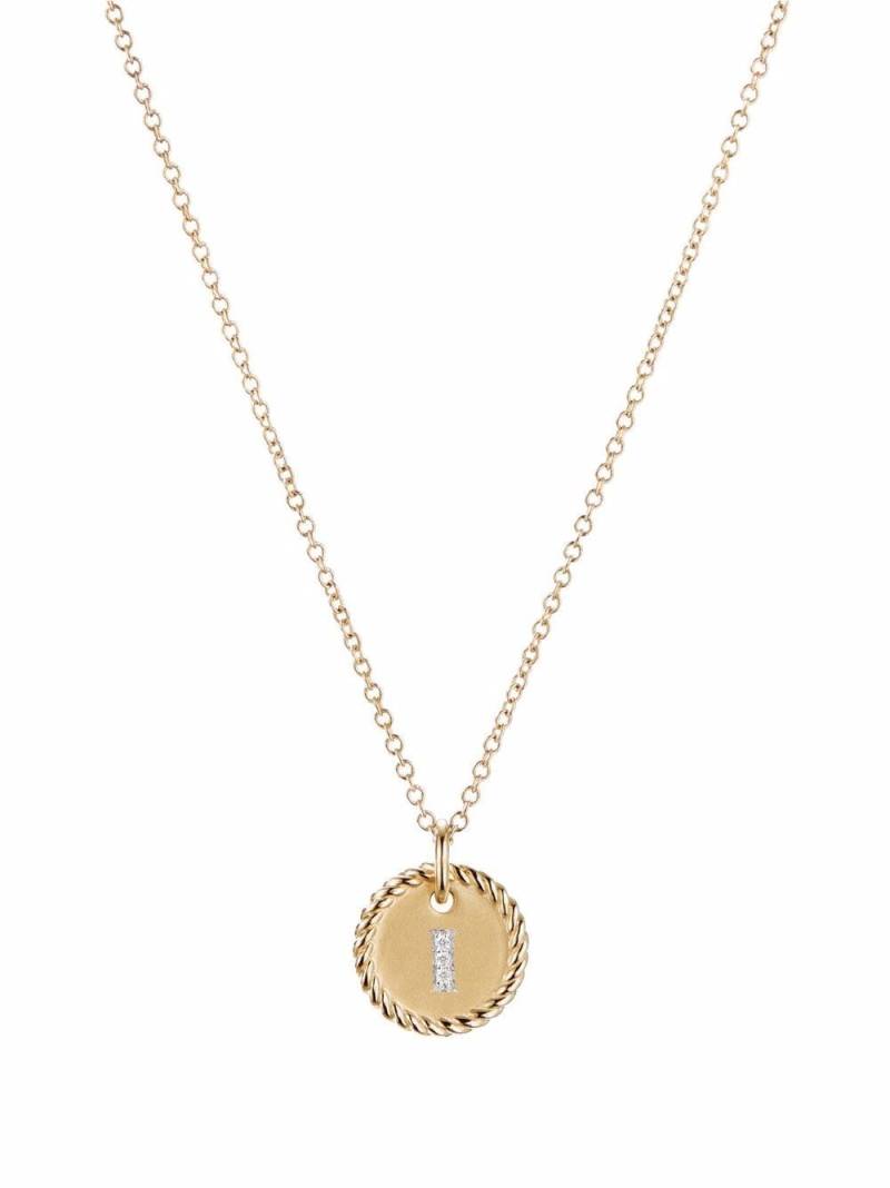 David Yurman 18kt yellow gold Initial I pendant necklace von David Yurman