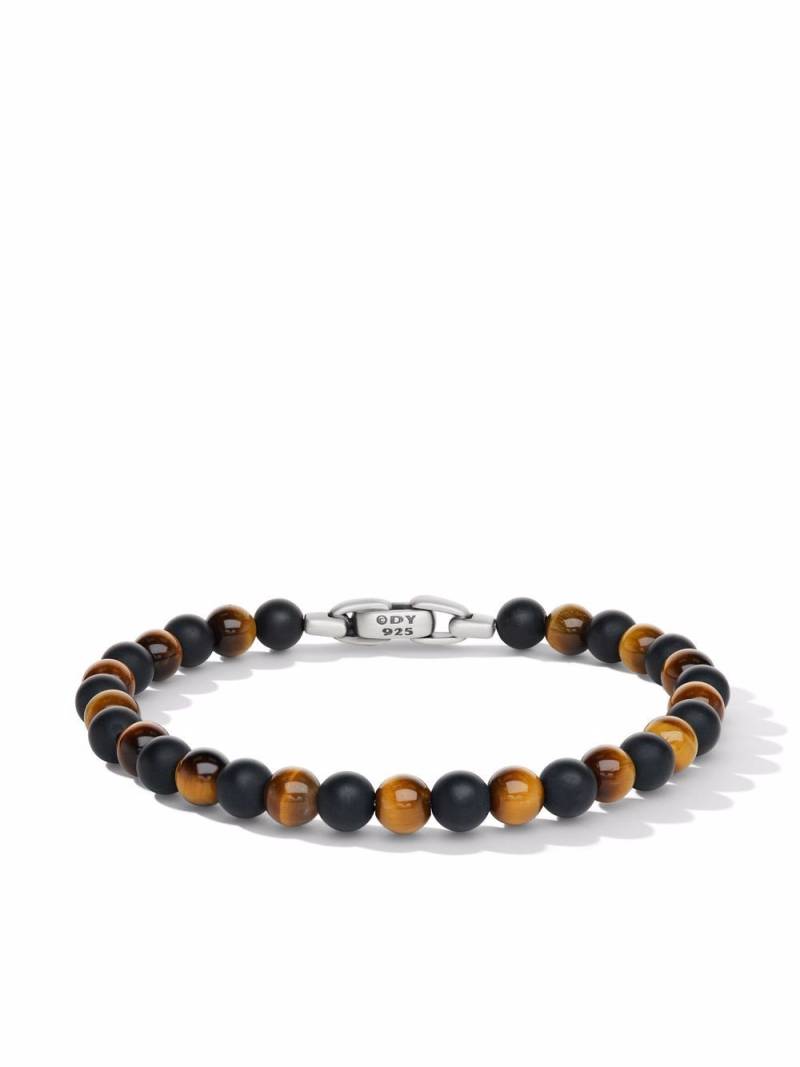 David Yurman sterling silver Spiritual Beads Alternating onyx and tiger eye bracelet - Brown von David Yurman