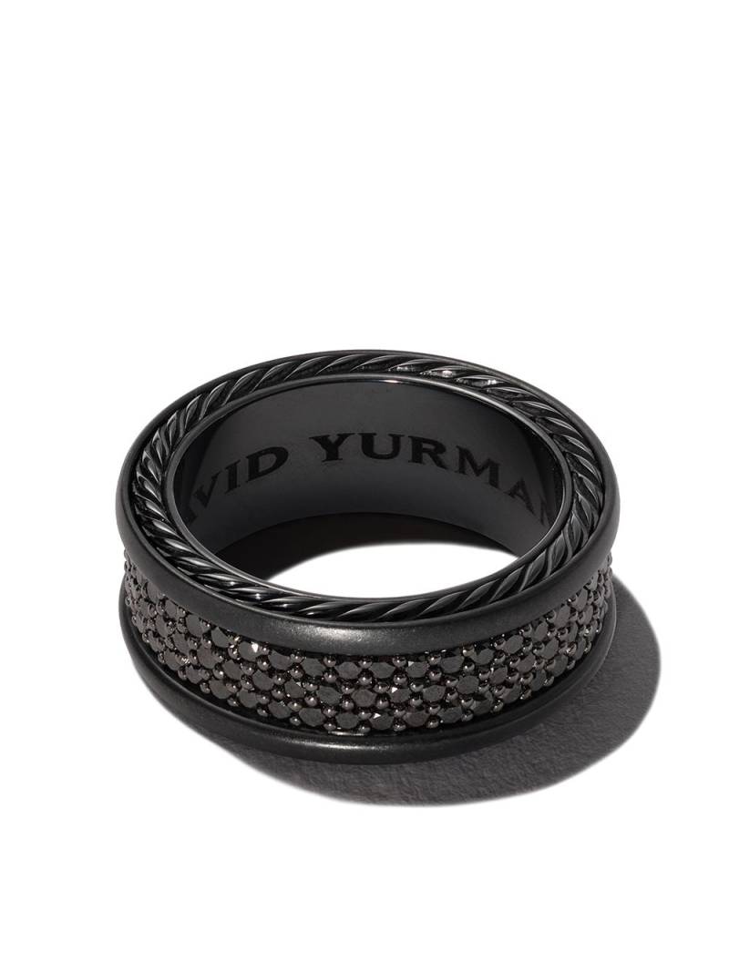 David Yurman Streamline Three Row diamond band ring - Black von David Yurman