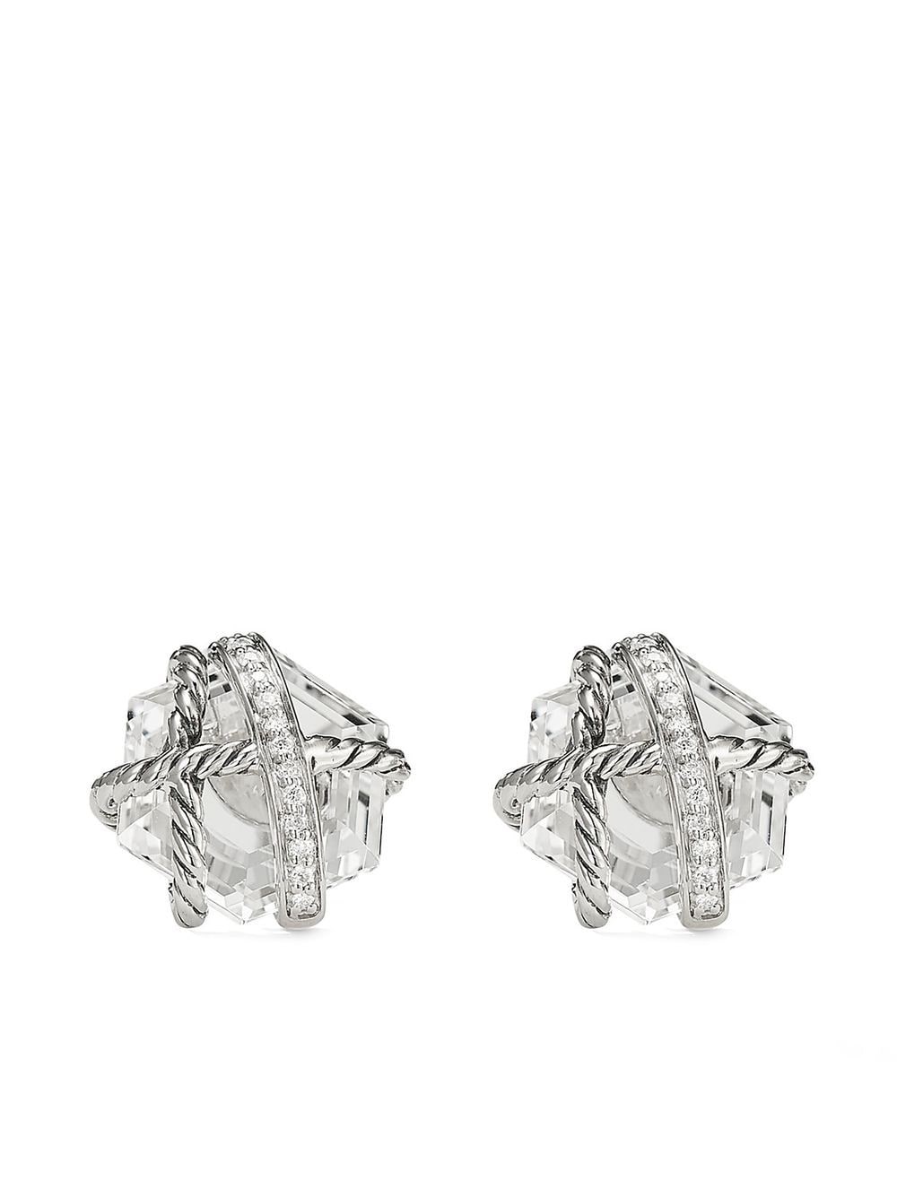 David Yurman crystal-wrap stud earrings - Silver von David Yurman