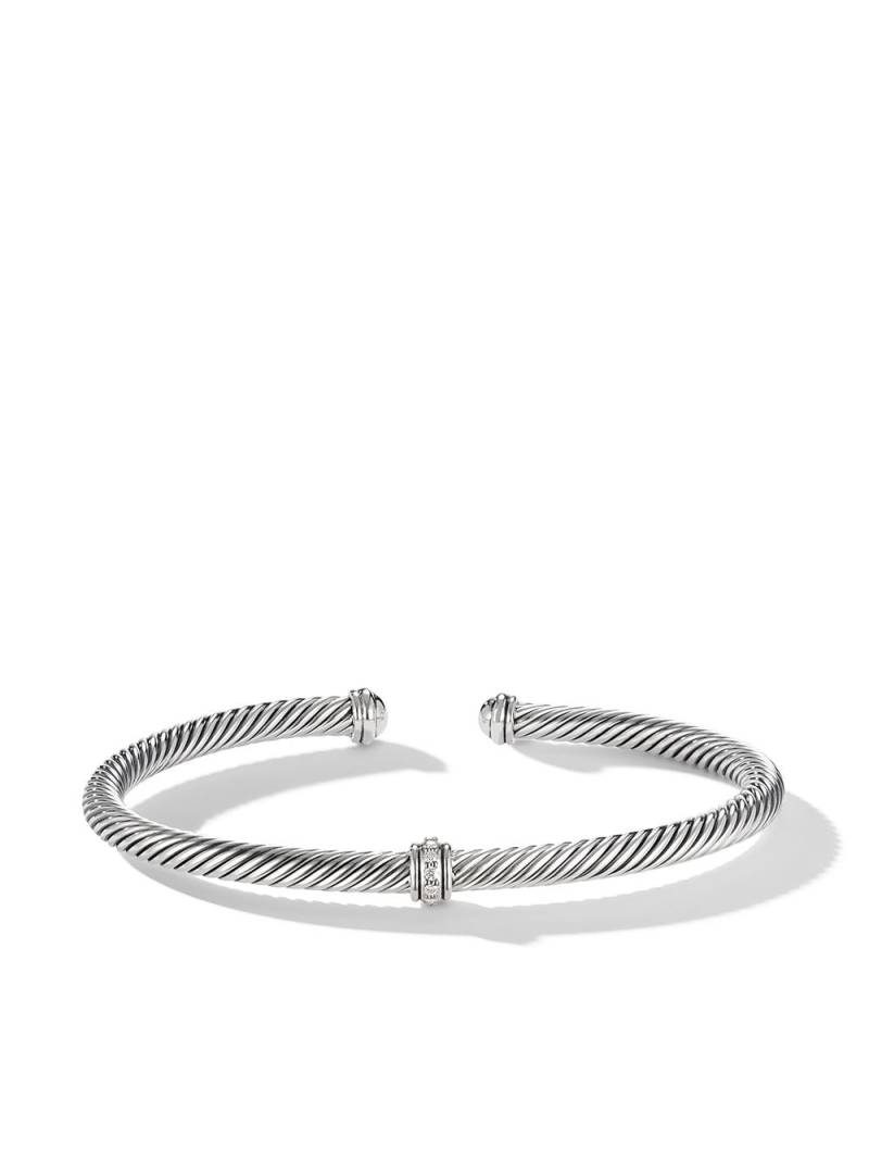 David Yurman sterling silver Cable Classics Center Station diamond bracelet von David Yurman