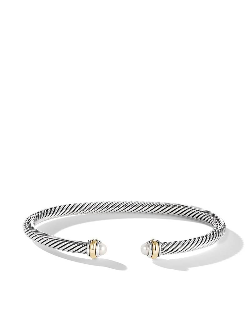 David Yurman 18kt yellow gold and sterling silver Cable Classics pearl bracelet von David Yurman