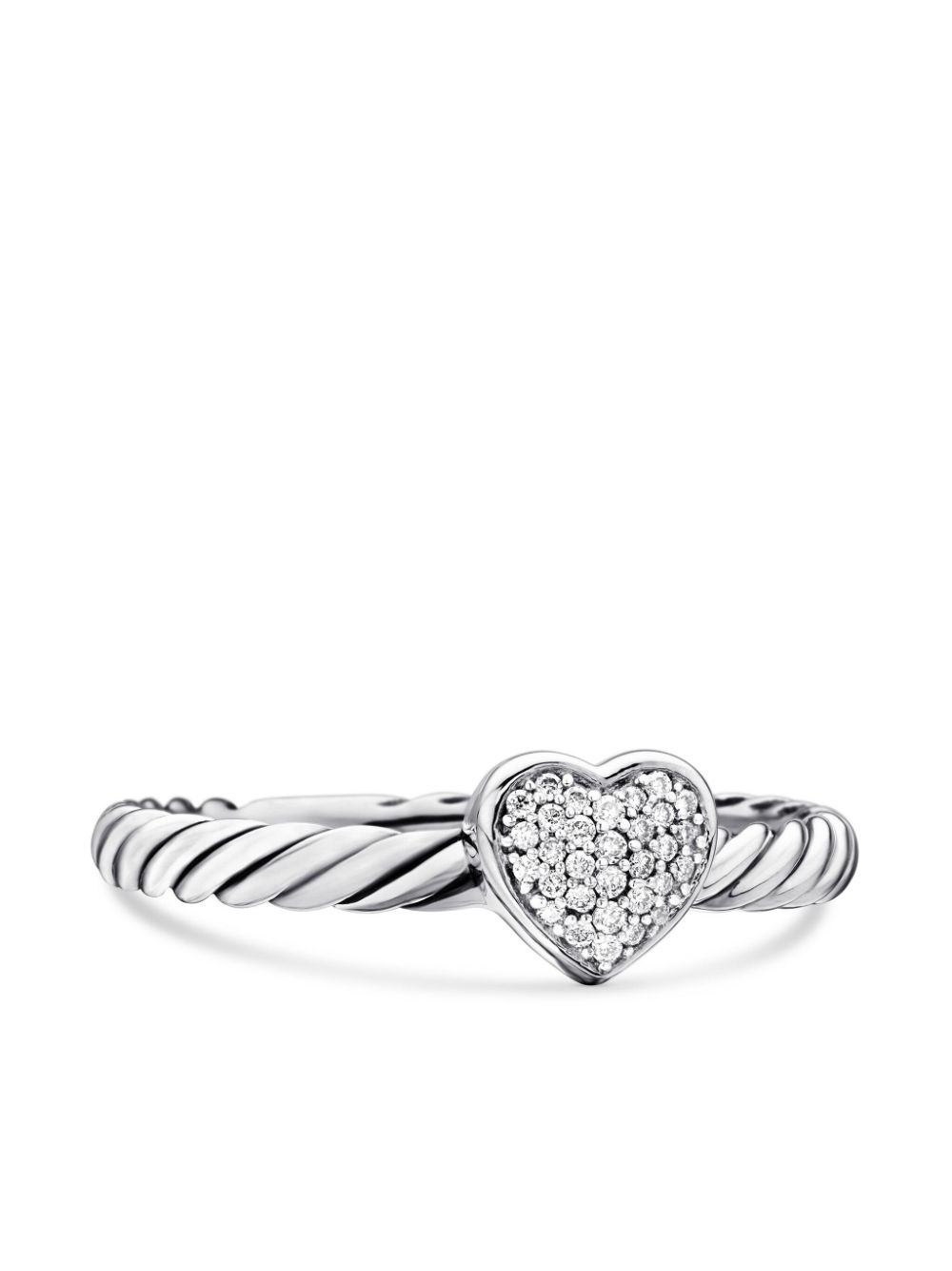 David Yurman sterling silver Cable Collectibles Heart Stack diamond ring von David Yurman