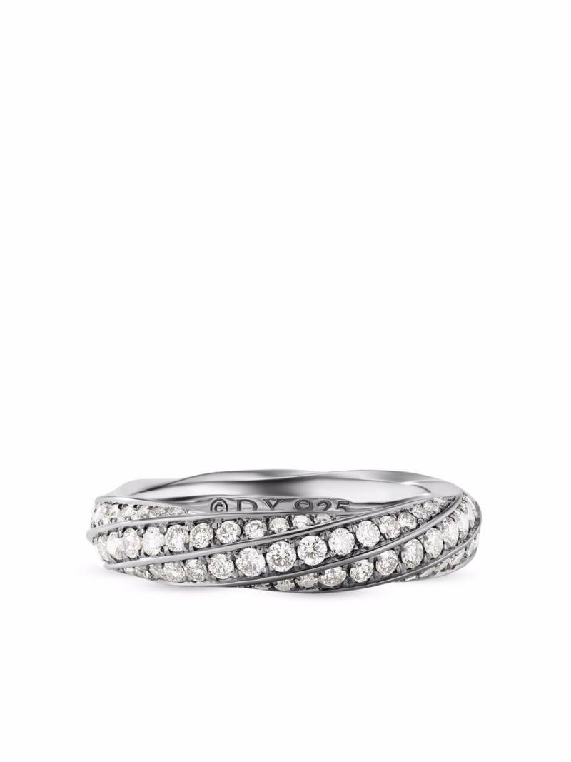 David Yurman sterling silver Cable Edge diamond band ring von David Yurman