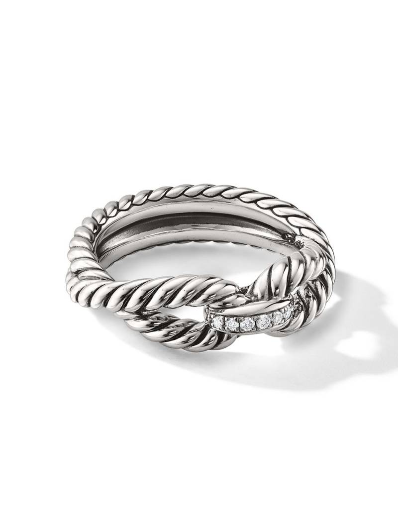 David Yurman sterling silver Cable Loop diamond band ring von David Yurman