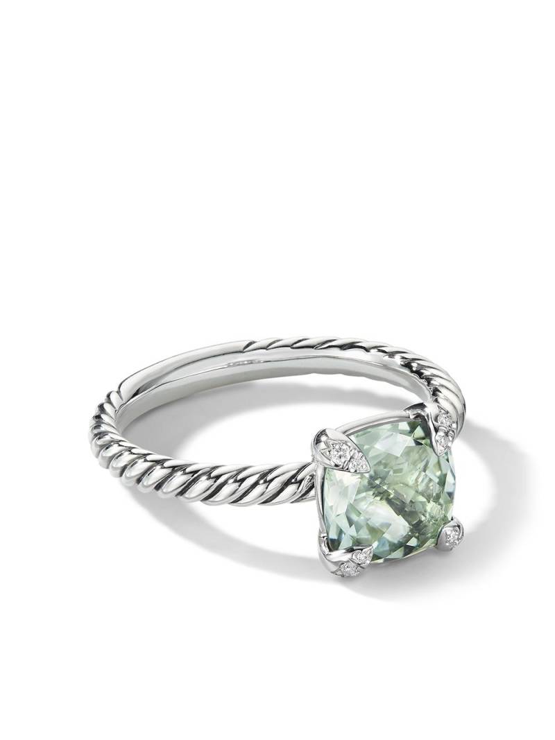 David Yurman sterling silver Chatelaine prasiolite and diamond ring - Green von David Yurman