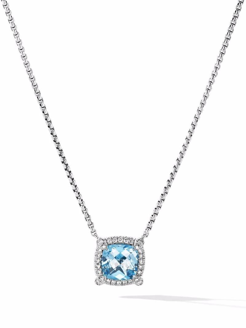 David Yurman sterling silver Petite Chatelaine topaz and diamond necklace von David Yurman