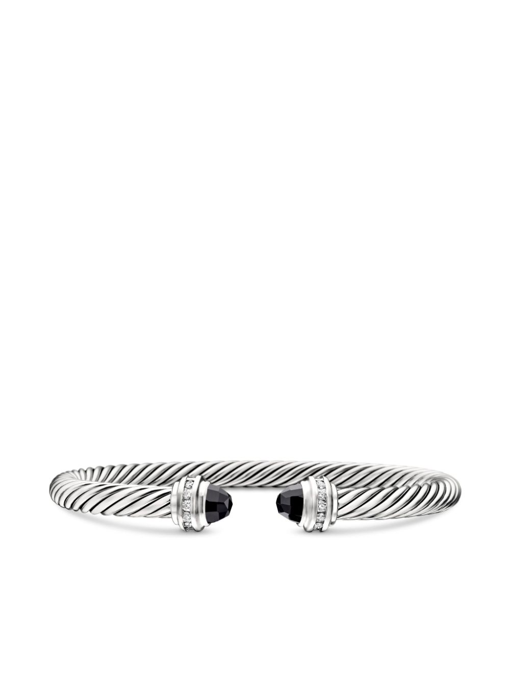 David Yurman sterling silver Classic Cable diamond and onyx bracelet von David Yurman