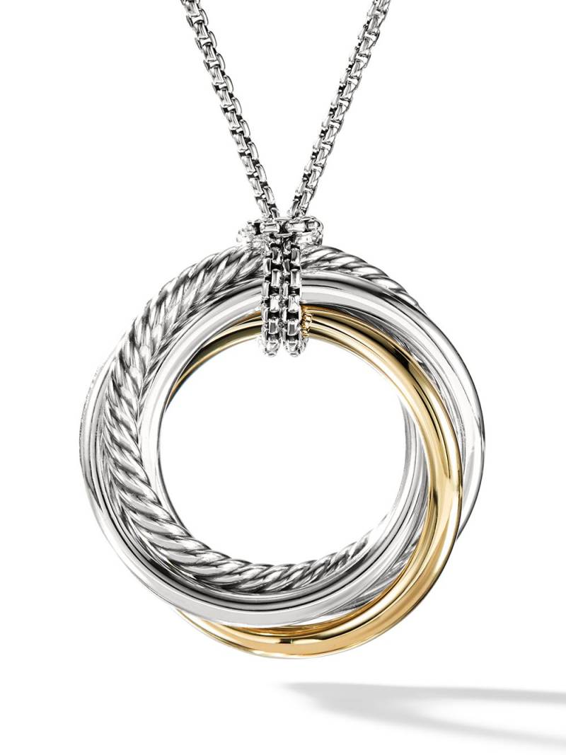 David Yurman 14kt yellow gold and sterling silver Crossover necklace von David Yurman